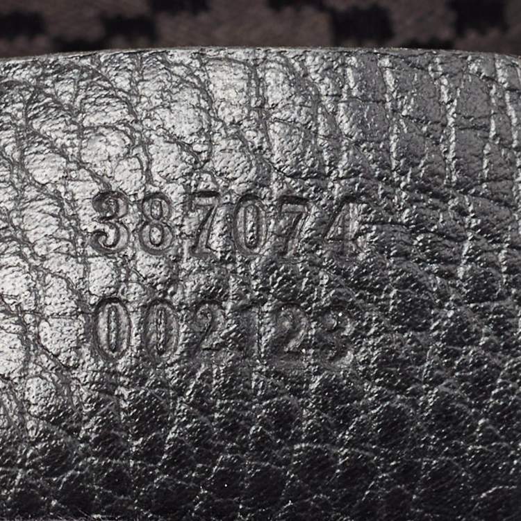 Pre Owned Gucci Black Leather Briefcase Bag