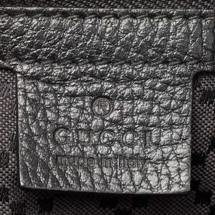 Pre Owned Gucci Black Leather Briefcase Bag