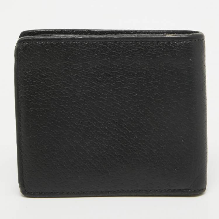 Pre Owned Gucci Black Leather Animalier Bifold Wallet