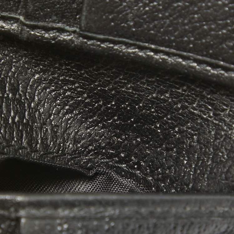 Pre Owned Gucci Black Leather Animalier Bifold Wallet