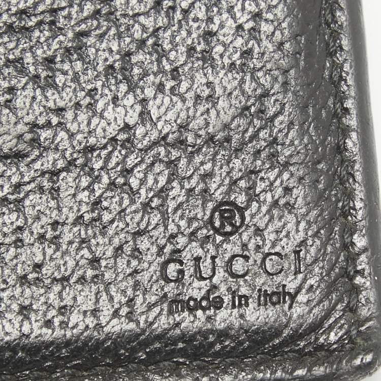 Pre Owned Gucci Black Leather Animalier Bifold Wallet