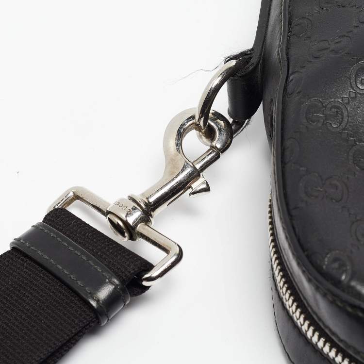 Pre Owned Gucci Black Guccissima Leather Briefcase