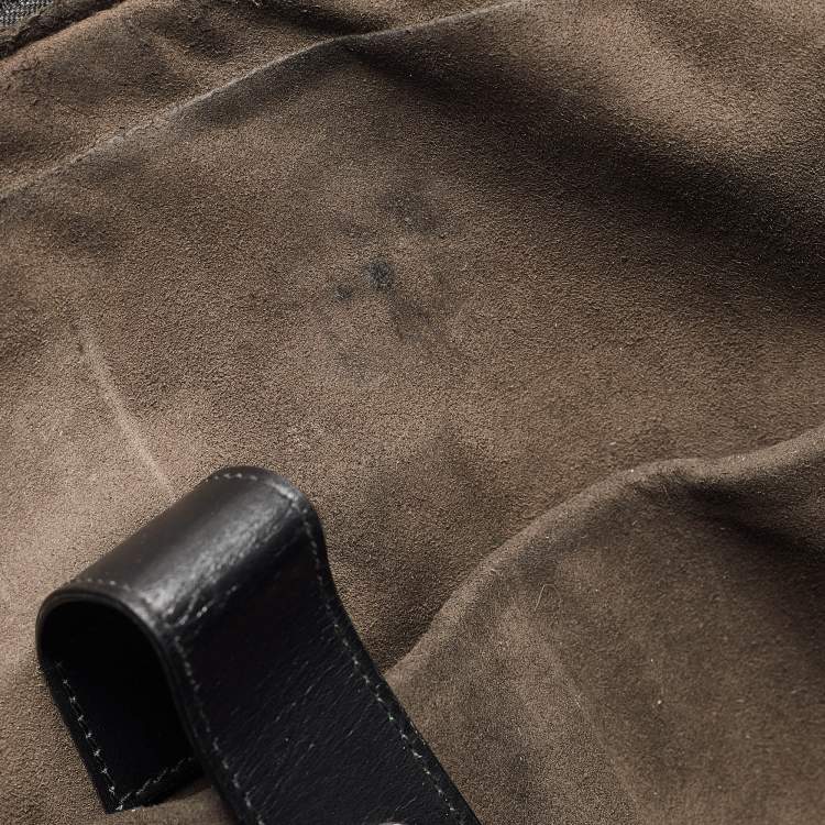 Pre Owned Gucci Black Guccissima Leather Briefcase