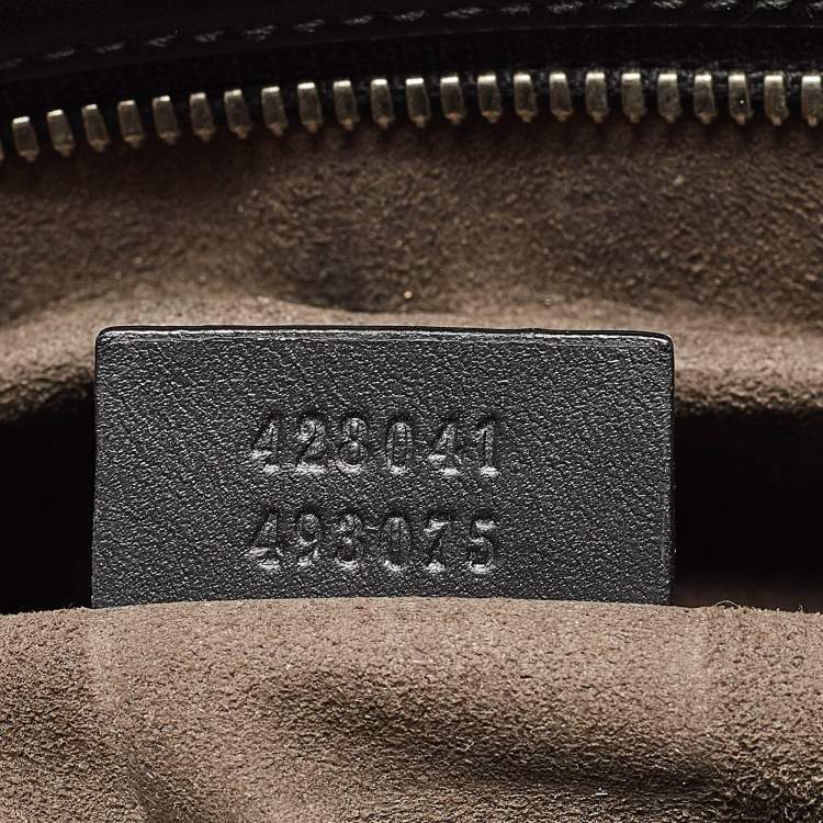 Pre Owned Gucci Black Guccissima Leather Briefcase