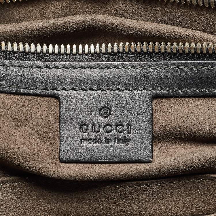 Pre Owned Gucci Black Guccissima Leather Briefcase