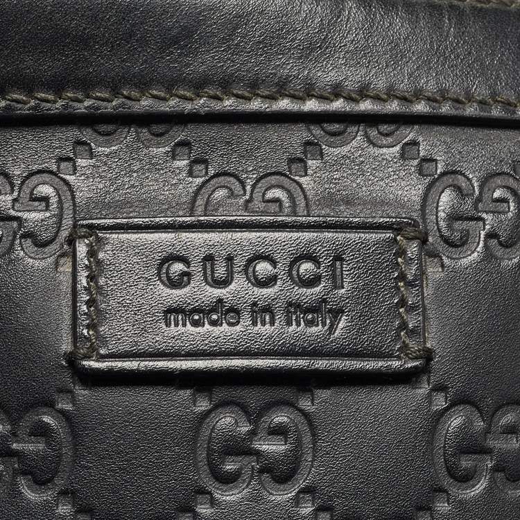 Pre Owned Gucci Black Guccissima Leather Briefcase