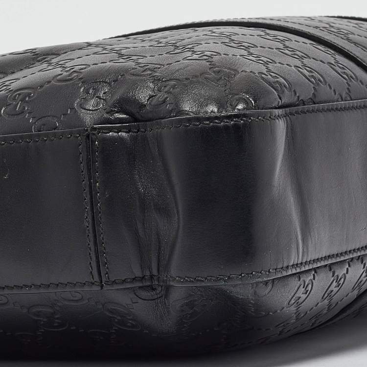 Pre Owned Gucci Black Guccissima Leather Briefcase