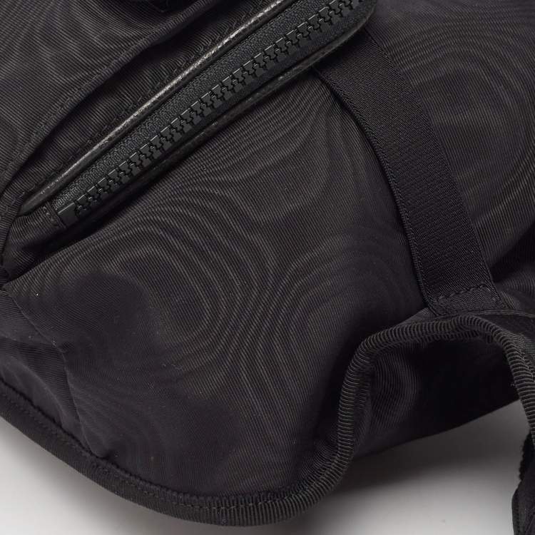 Pre Owned Gucci Black Nylon Tenebre Logo Patch Belt Bag