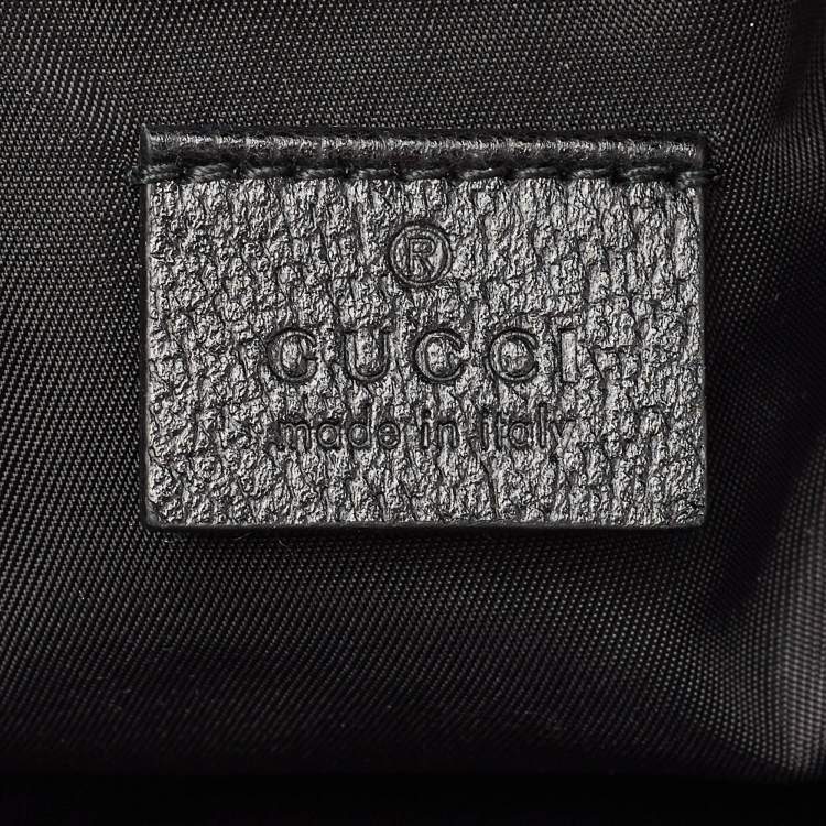 Pre Owned Gucci Black Nylon Tenebre Logo Patch Belt Bag