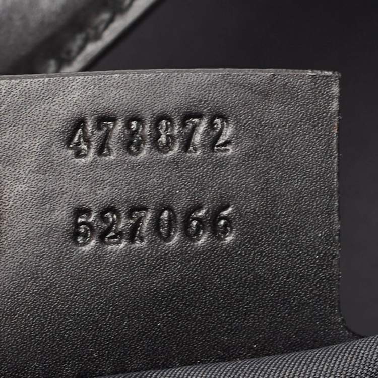 Pre Owned Gucci Black GG Supreme Canvas and Leather Drawstring Backpack