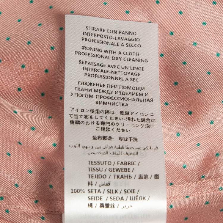 Pre Owned Gucci Polka Dots Silk Long Sleeve Shirt M