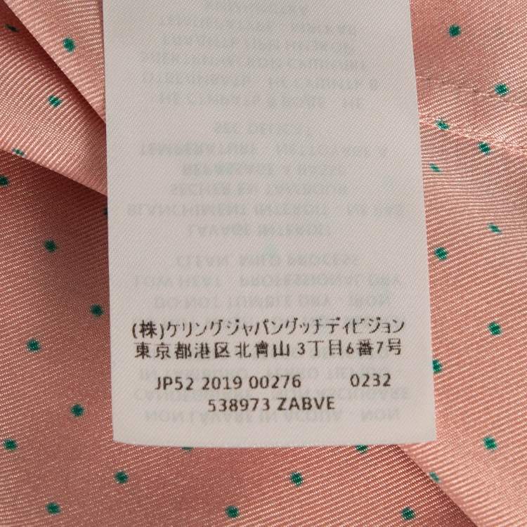 Pre Owned Gucci Polka Dots Silk Long Sleeve Shirt M