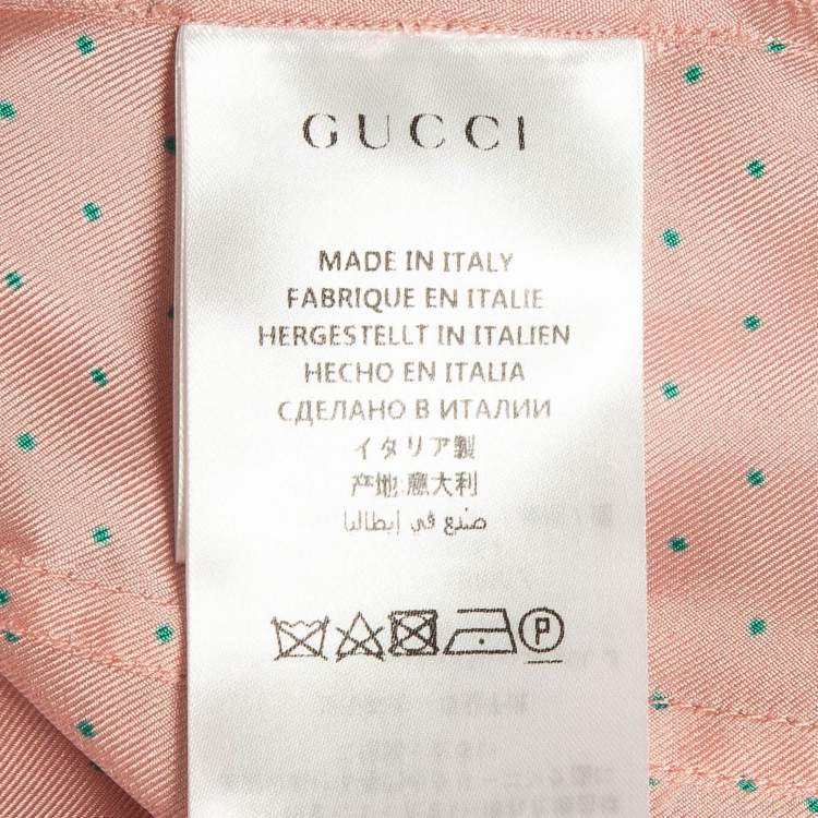 Pre Owned Gucci Polka Dots Silk Long Sleeve Shirt M