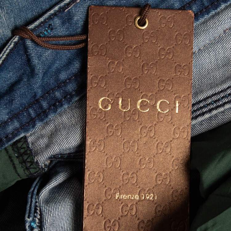 Pre Owned Gucci Vintage Blue Denim Skinny Jeans M Waist 31"