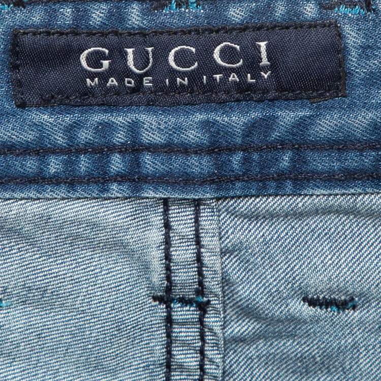 Pre Owned Gucci Vintage Blue Denim Skinny Jeans M Waist 31"