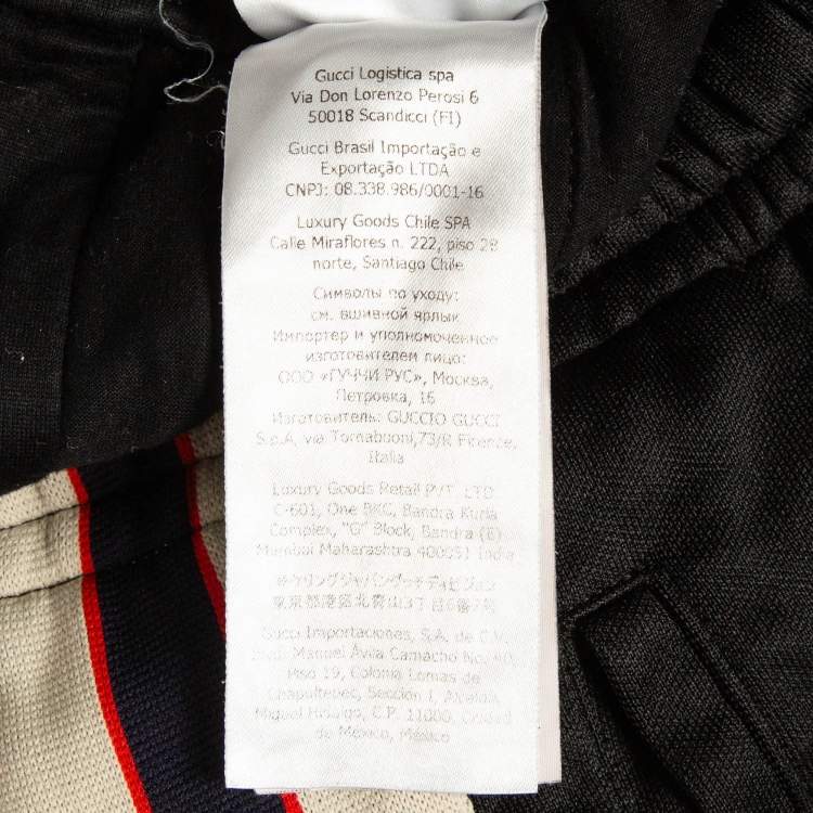 Pre Owned Gucci Black Jersey Logo Tape Joggers S