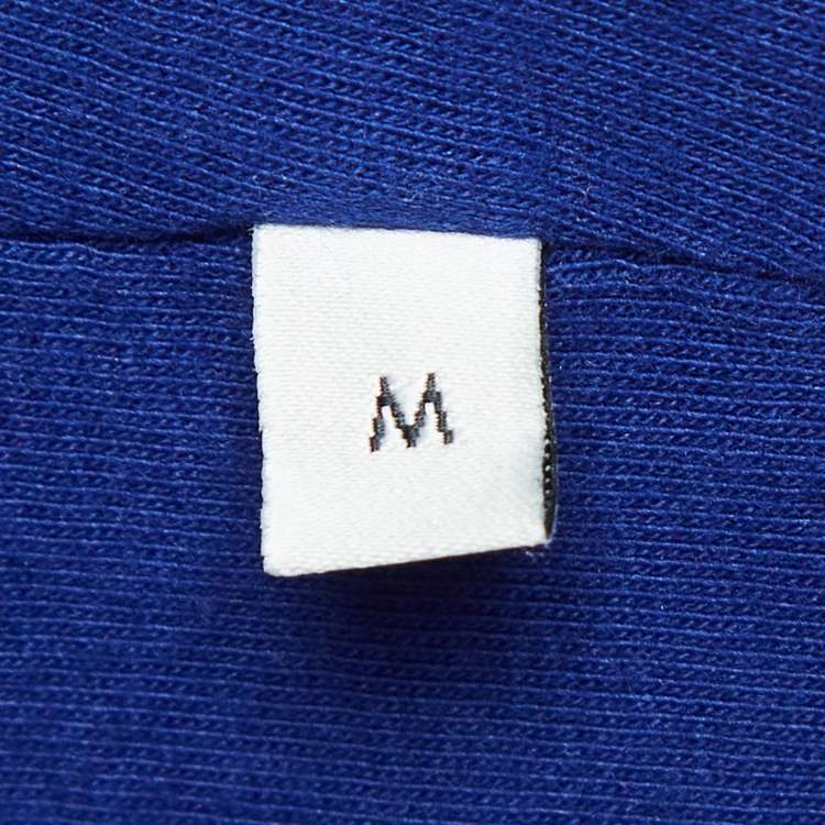 Pre Owned Gucci Blue Colorblocked Velour Applique Retro Loose Jacket M