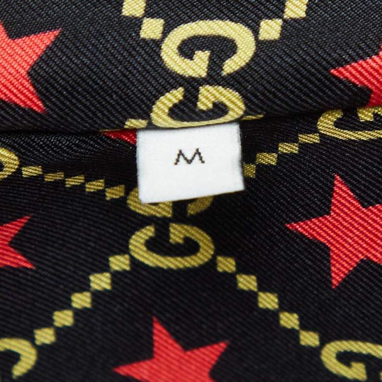 Pre Owned Gucci Black Cotton Knit Applique Hooded Jacket M