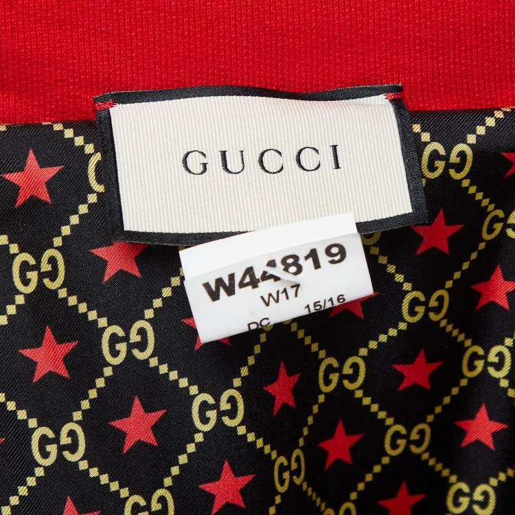 Pre Owned Gucci Black Cotton Knit Applique Hooded Jacket M