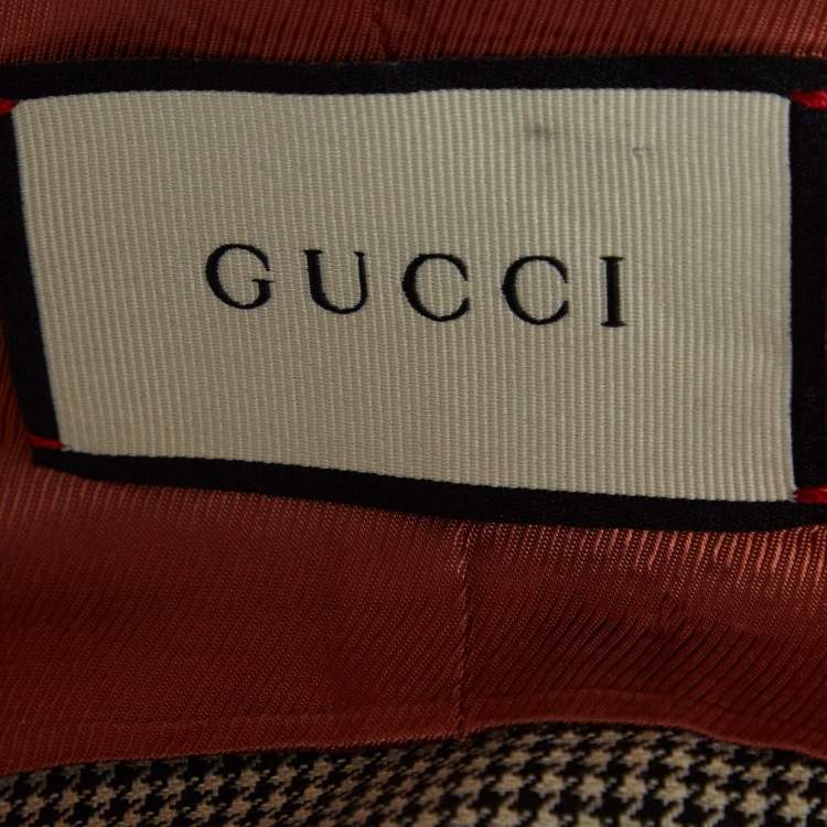 Pre Owned Gucci Multicolor Houndstooth Button Front Vest XL