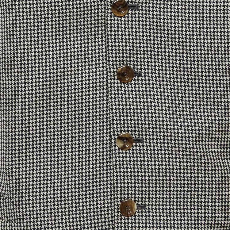 Pre Owned Gucci Multicolor Houndstooth Button Front Vest XL
