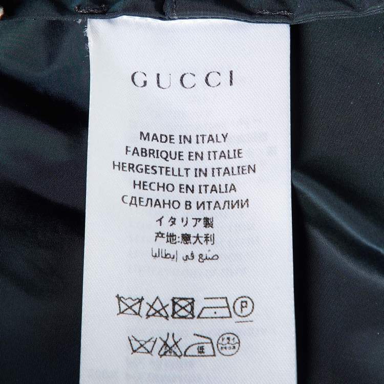 Pre Owned Gucci Navy Blue Wasp Print Synthetic Detachable Hoodie Windbreaker Jacket M
