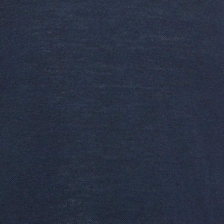 Pre Owned Gucci Navy Blue Cotton Blend Polo T-Shirt M