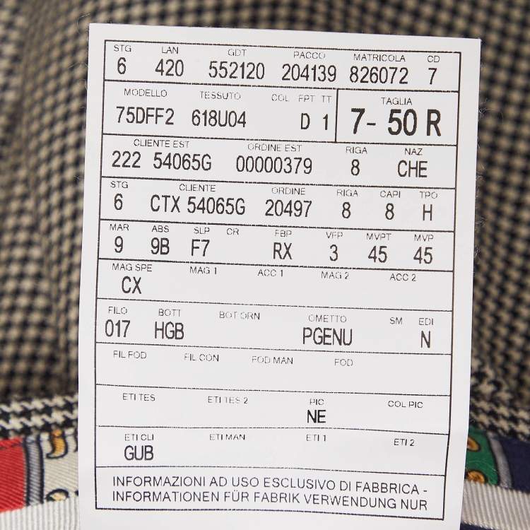 مملوكة مسبقًا Gucci Beige/Black Houndstooth Wool Pants L