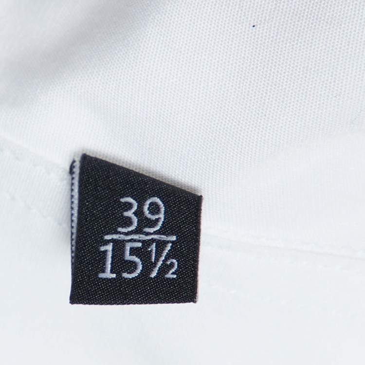 Pre Owned Gucci White Embroidered Cotton Buttoned Up Shirt M