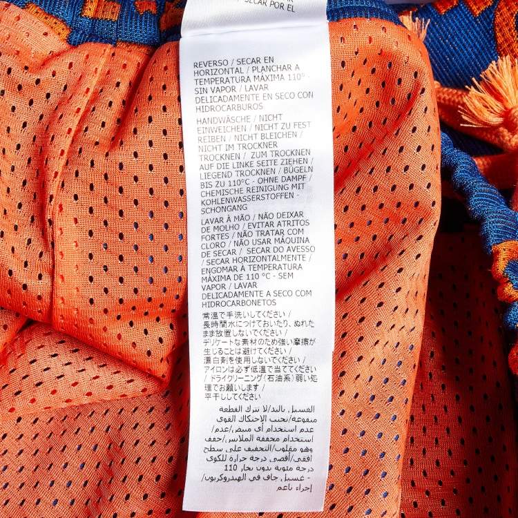 Pre Owned Gucci Blue Monogram Jacquard Jersey Shorts XL