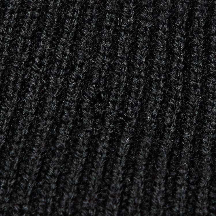 Pre Owned Gucci Black Wool Knit Zip Up Sweater XL