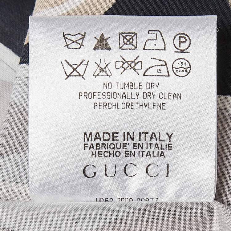 مملوكة مسبقًا Gucci Grey/Multicolor Printed Cotton Button Front Shirt L