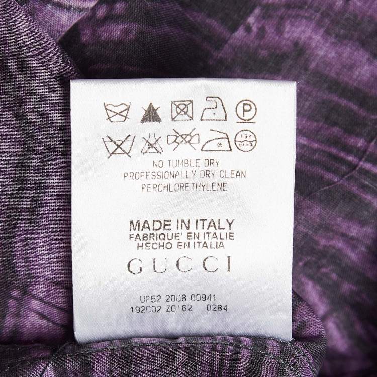 مملوكة مسبقًا Gucci Purple Abstract Print Cotton Fitted Shirt M