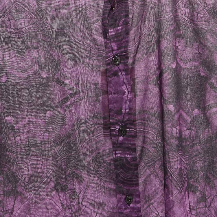 مملوكة مسبقًا Gucci Purple Abstract Print Cotton Fitted Shirt M