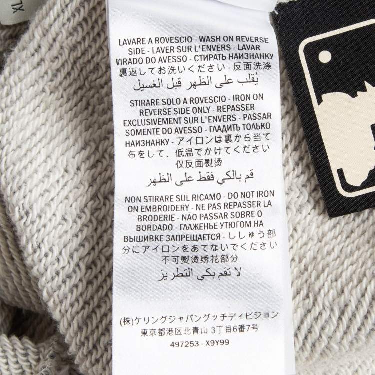 Pre Owned Gucci x LA Grey Cotton Knit Patch Detail Sweatshirt XL