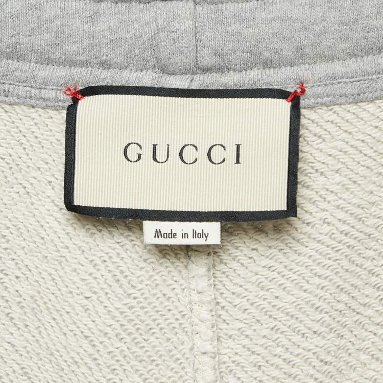 مملوكة مسبقًا Gucci Grey Logo Print Cotton Jogger Pants XXXL