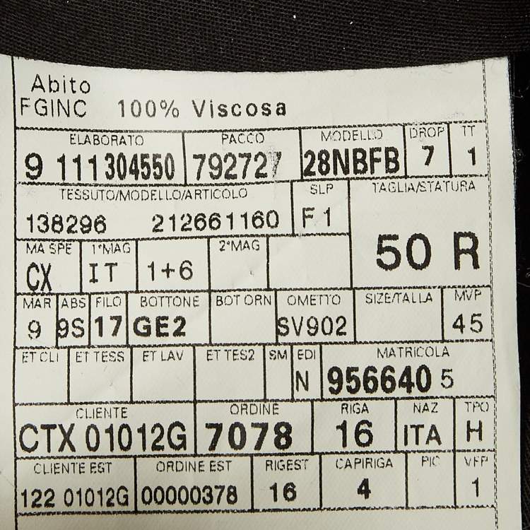 Pre Owned Gucci Black Wool Suit L