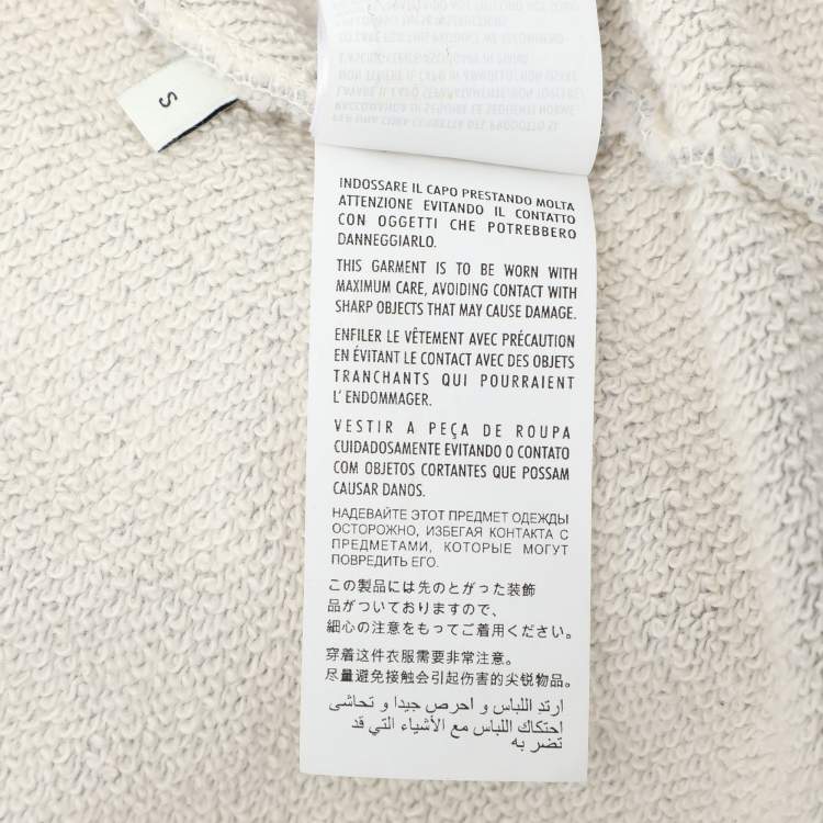 Pre Owned Gucci Grey Cotton Jersey Logo Web Trimming Zip-Up Hoodie S