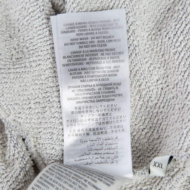 Pre Owned Gucci Grey Logo Print Cotton Knit Tiger Applique Oversized Sweatshirt XXXL