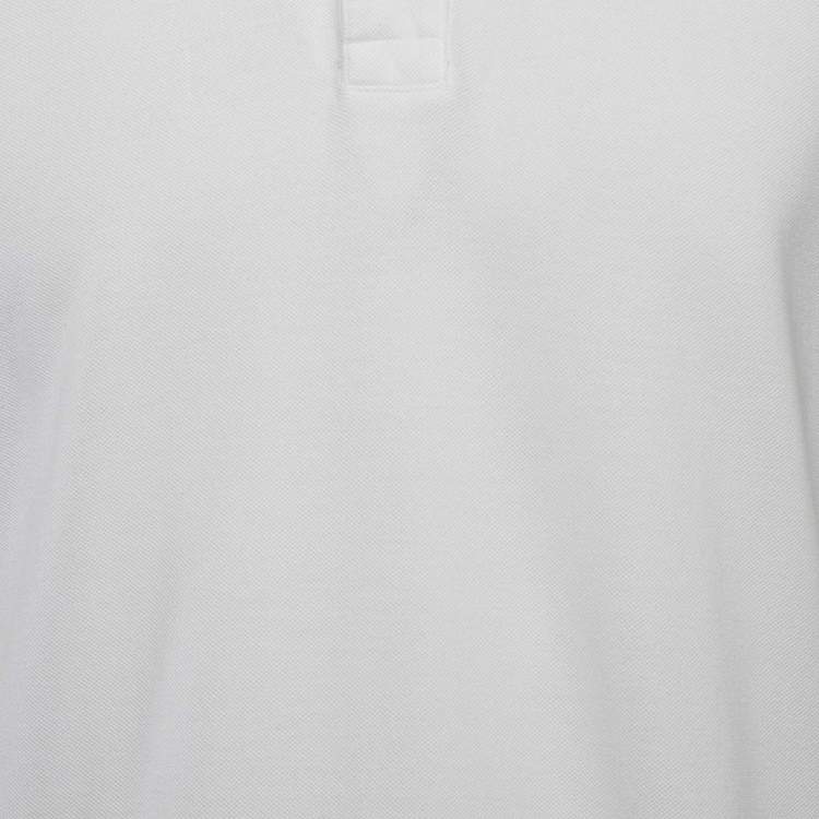 مملوكة مسبقًا Gucci White Cotton Cut & Sew Paneled Sleeve Polo T-Shirt L