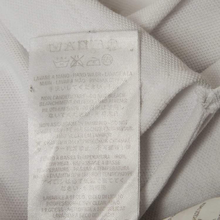 مملوكة مسبقًا Gucci White Cotton Cut & Sew Paneled Sleeve Polo T-Shirt L