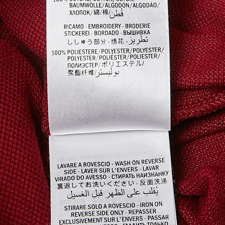 Pre Owned Gucci Burgundy Cotton Pique Polo T-Shirt XL
