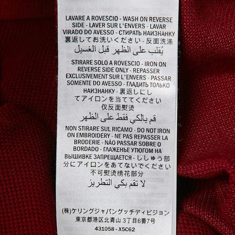 Pre Owned Gucci Burgundy Cotton Pique Polo T-Shirt XL