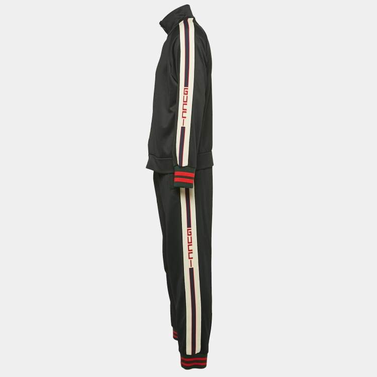 Gucci Black Web Detail Jersey Track Suit M L Gucci TLC