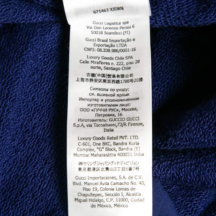 Pre Owned Gucci X The North Face Blue Colorblock Cotton Knit and Nylon Sweatpants M