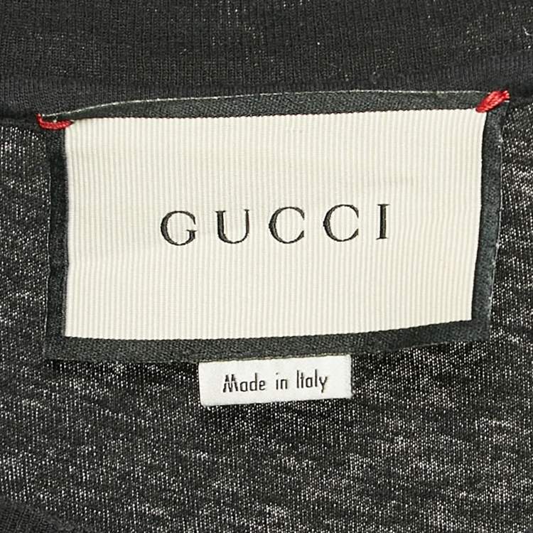Pre Owned Gucci Black GG Web Print Jersey T-Shirt L
