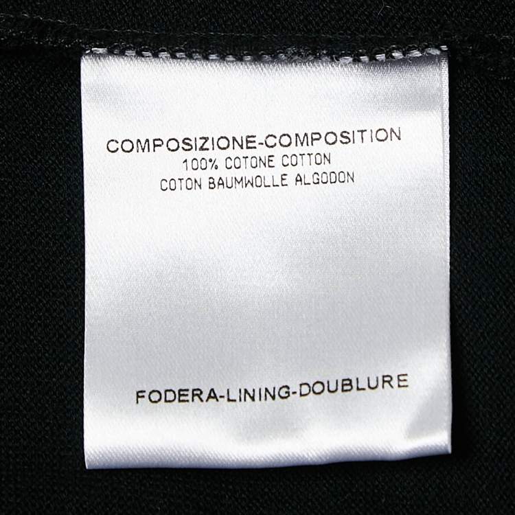Pre Owned Gucci Black Web Cotton Knit V-Neck T-Shirt S