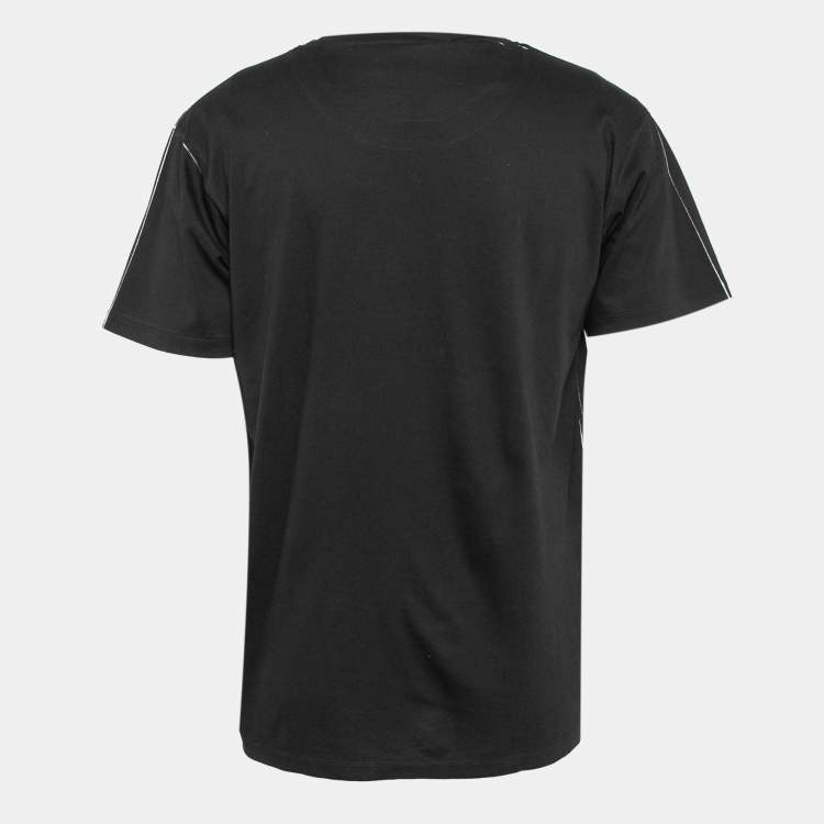 مملوكة مسبقًا Gucci Black Ignasi Monreal Print Cotton Crew Neck T-Shirt M
