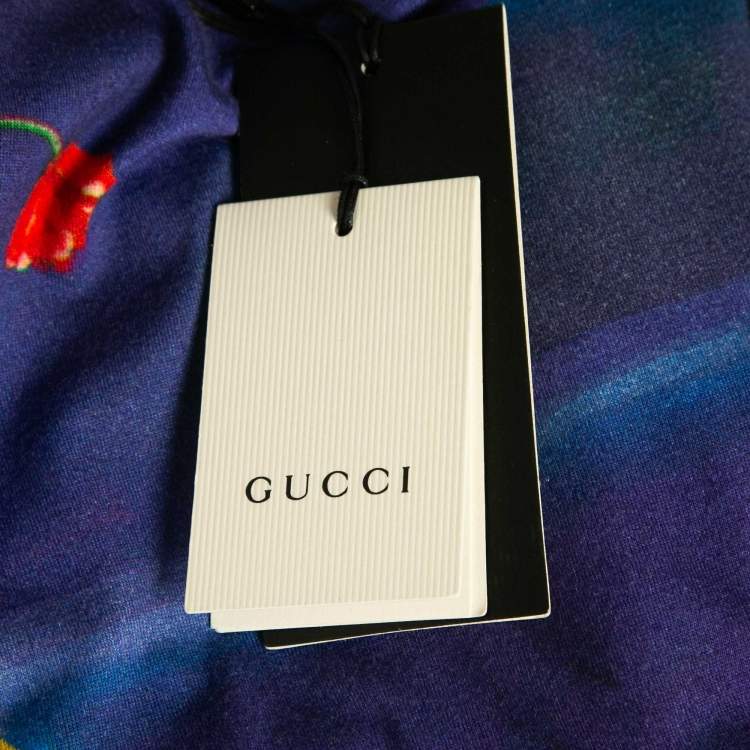 مملوكة مسبقًا Gucci Black Ignasi Monreal Print Cotton Crew Neck T-Shirt M