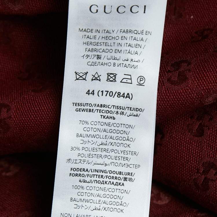 Pre Owned Gucci Red GG Canvas Oversized Shirt XS